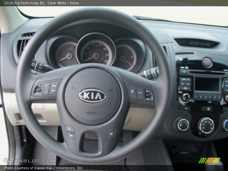 Clear White / Stone 2010 Kia Forte Koup EX