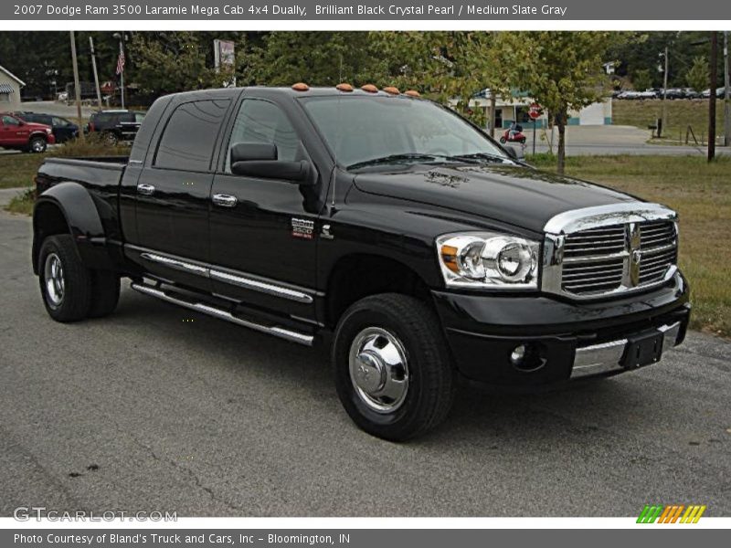 Brilliant Black Crystal Pearl / Medium Slate Gray 2007 Dodge Ram 3500 Laramie Mega Cab 4x4 Dually