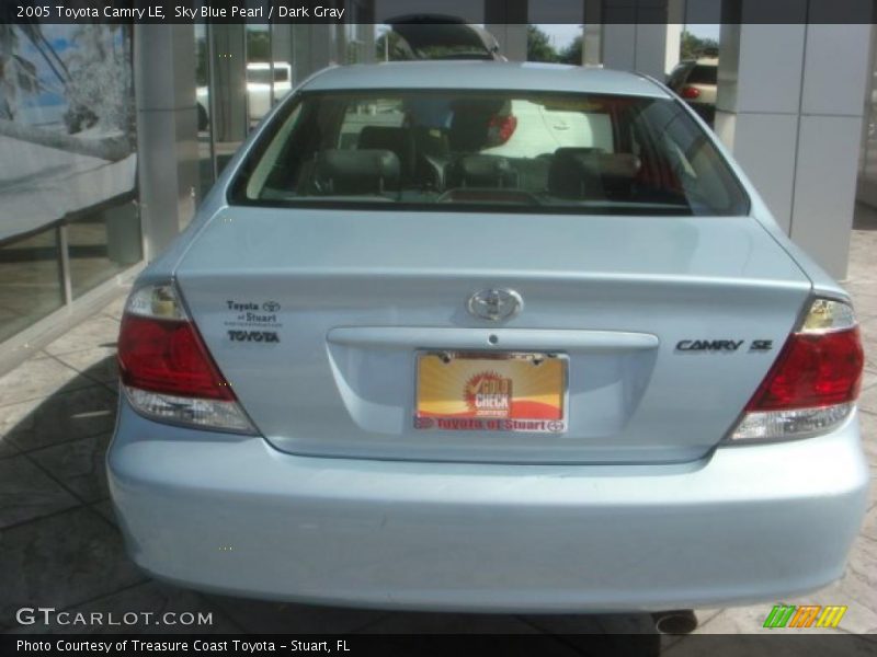 Sky Blue Pearl / Dark Gray 2005 Toyota Camry LE
