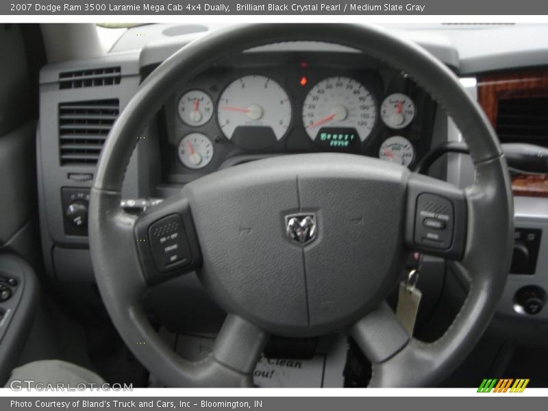 Brilliant Black Crystal Pearl / Medium Slate Gray 2007 Dodge Ram 3500 Laramie Mega Cab 4x4 Dually