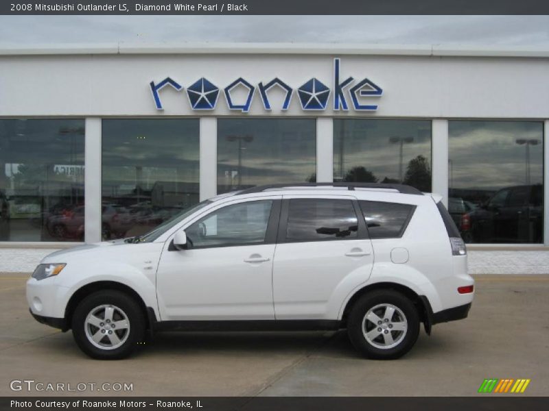Diamond White Pearl / Black 2008 Mitsubishi Outlander LS