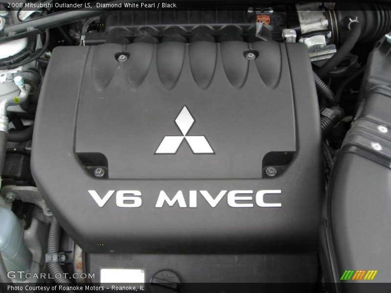 Diamond White Pearl / Black 2008 Mitsubishi Outlander LS