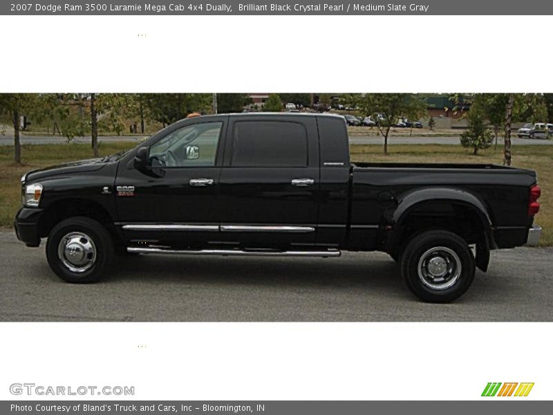 Brilliant Black Crystal Pearl / Medium Slate Gray 2007 Dodge Ram 3500 Laramie Mega Cab 4x4 Dually