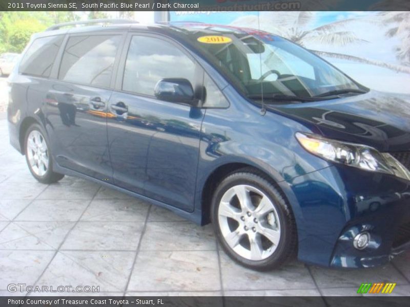 South Pacific Blue Pearl / Dark Charcoal 2011 Toyota Sienna SE