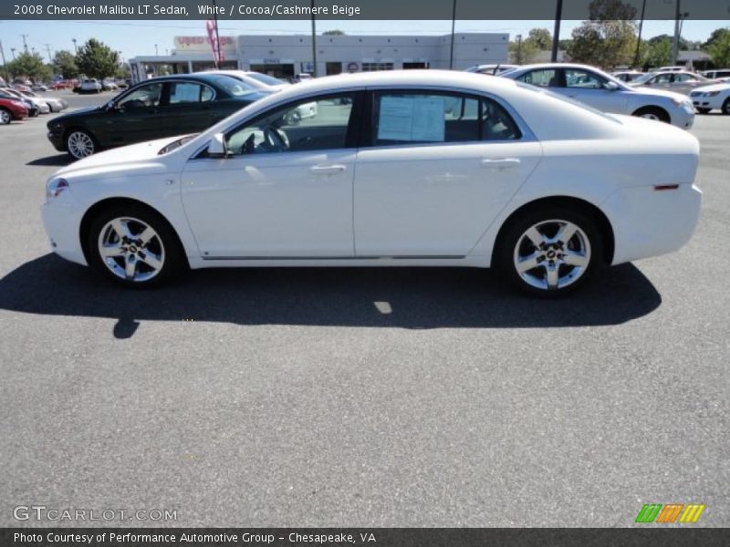 White / Cocoa/Cashmere Beige 2008 Chevrolet Malibu LT Sedan