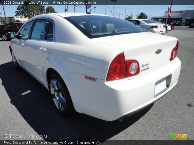 White / Cocoa/Cashmere Beige 2008 Chevrolet Malibu LT Sedan