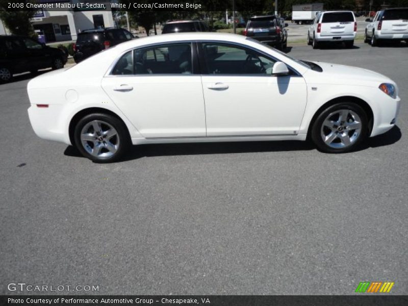 White / Cocoa/Cashmere Beige 2008 Chevrolet Malibu LT Sedan