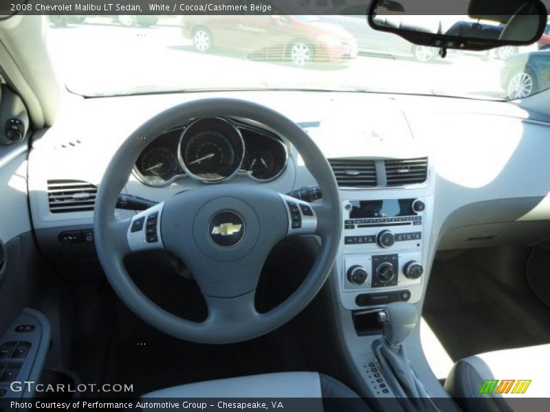 White / Cocoa/Cashmere Beige 2008 Chevrolet Malibu LT Sedan
