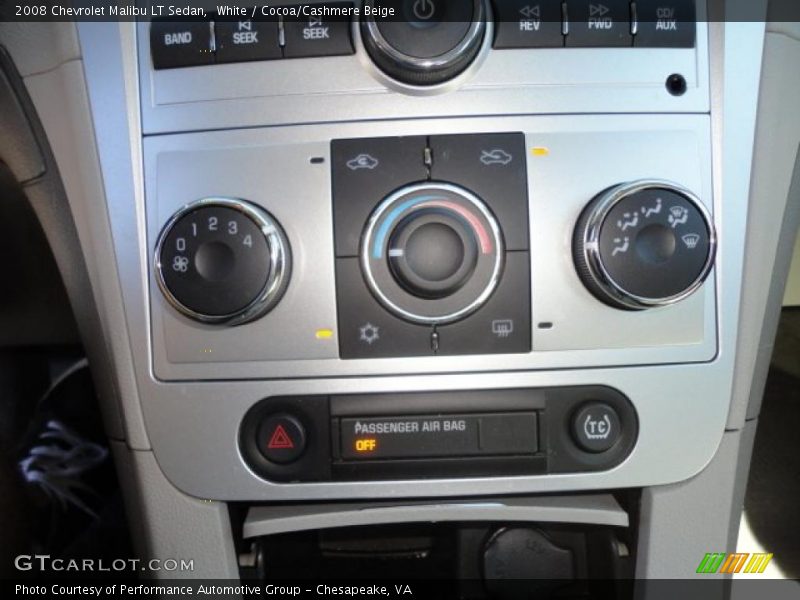 White / Cocoa/Cashmere Beige 2008 Chevrolet Malibu LT Sedan
