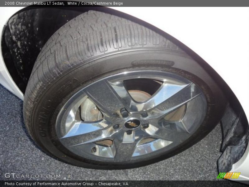 White / Cocoa/Cashmere Beige 2008 Chevrolet Malibu LT Sedan