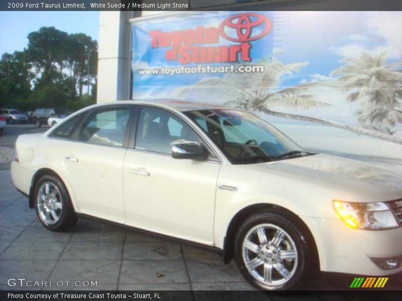 White Suede / Medium Light Stone 2009 Ford Taurus Limited