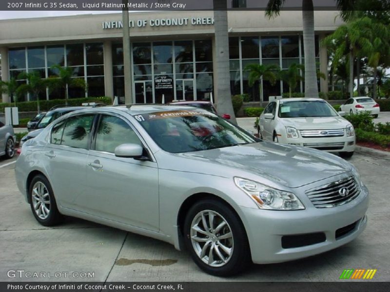 Liquid Platinum Metallic / Stone Gray 2007 Infiniti G 35 Sedan