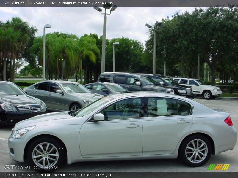 Liquid Platinum Metallic / Stone Gray 2007 Infiniti G 35 Sedan