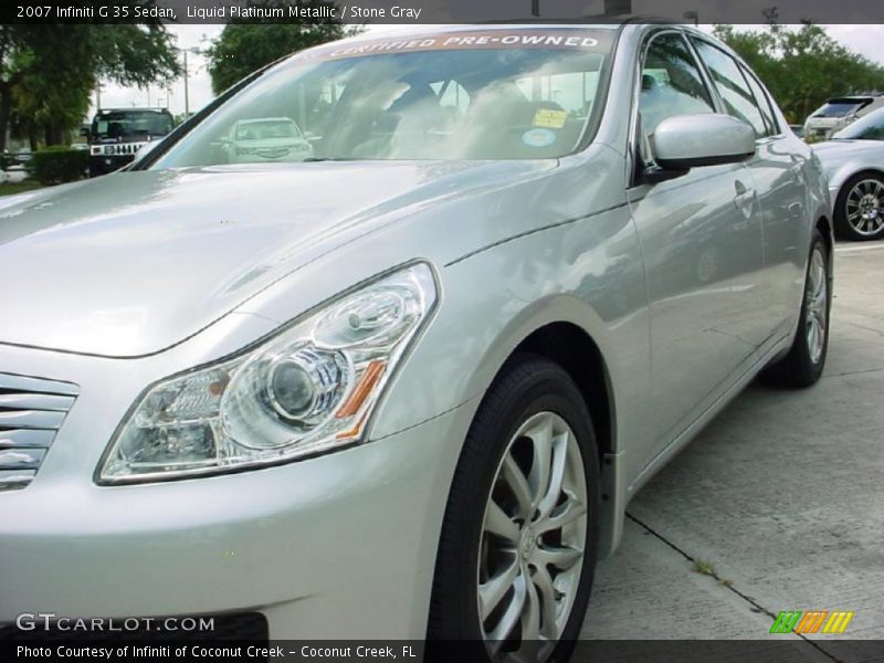 Liquid Platinum Metallic / Stone Gray 2007 Infiniti G 35 Sedan