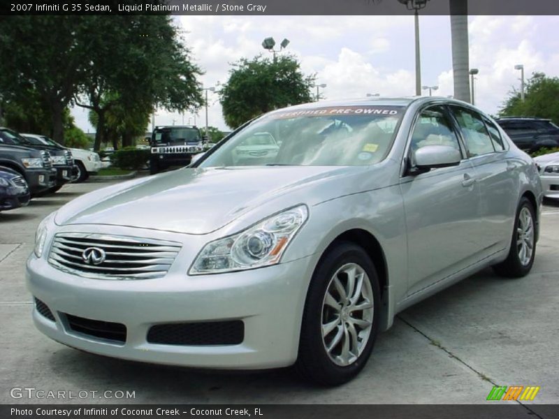 Liquid Platinum Metallic / Stone Gray 2007 Infiniti G 35 Sedan