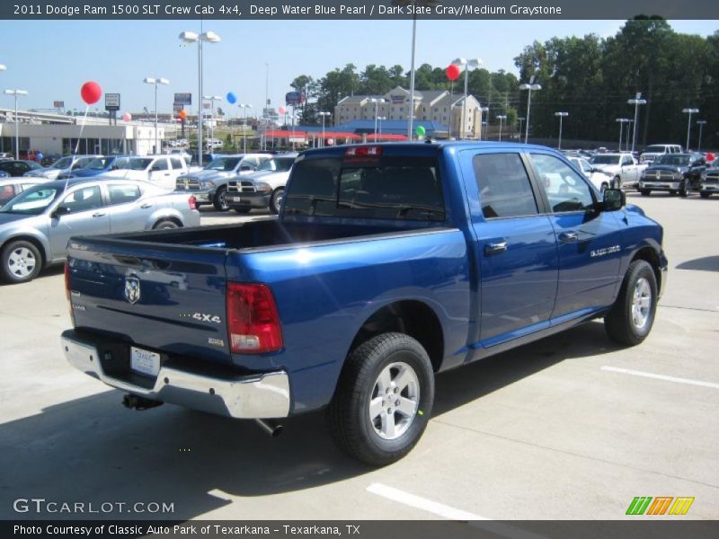 Deep Water Blue Pearl / Dark Slate Gray/Medium Graystone 2011 Dodge Ram 1500 SLT Crew Cab 4x4
