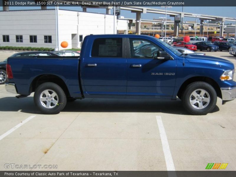 Deep Water Blue Pearl / Dark Slate Gray/Medium Graystone 2011 Dodge Ram 1500 SLT Crew Cab 4x4