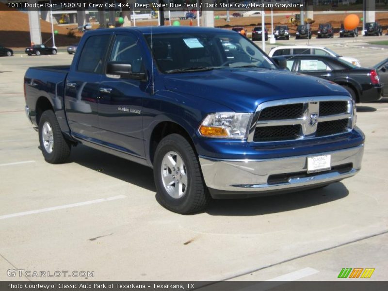 Deep Water Blue Pearl / Dark Slate Gray/Medium Graystone 2011 Dodge Ram 1500 SLT Crew Cab 4x4
