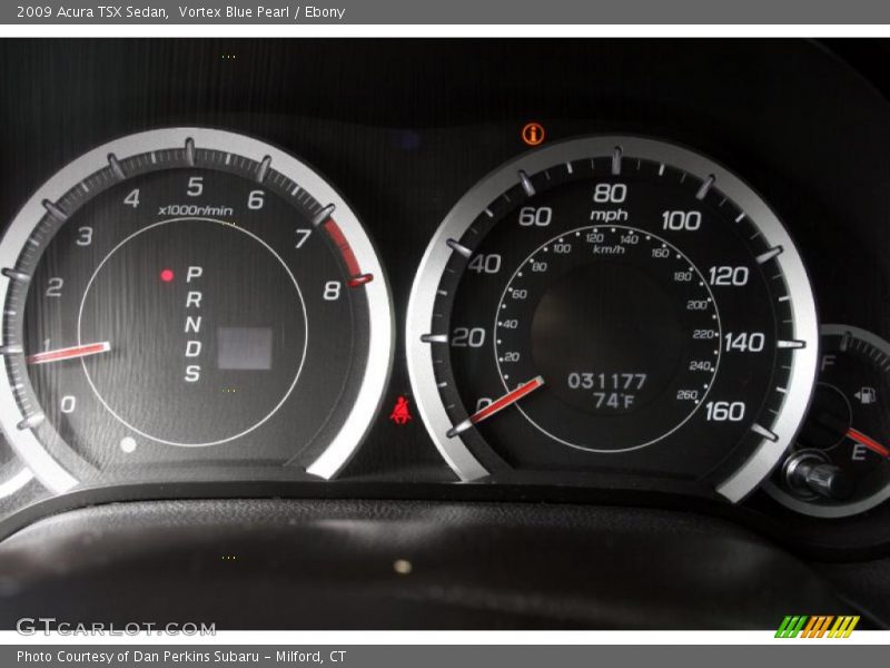 Vortex Blue Pearl / Ebony 2009 Acura TSX Sedan