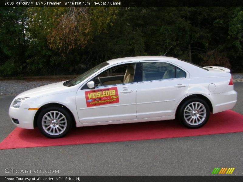 White Platinum Tri-Coat / Camel 2009 Mercury Milan V6 Premier
