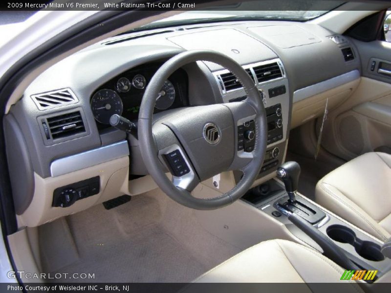White Platinum Tri-Coat / Camel 2009 Mercury Milan V6 Premier
