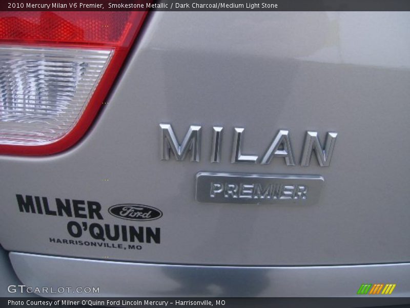 Smokestone Metallic / Dark Charcoal/Medium Light Stone 2010 Mercury Milan V6 Premier
