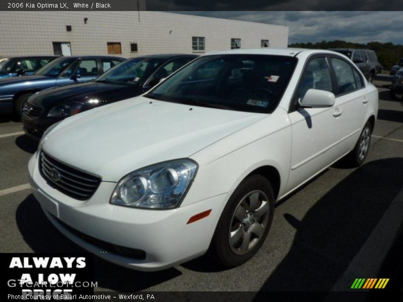 White / Black 2006 Kia Optima LX
