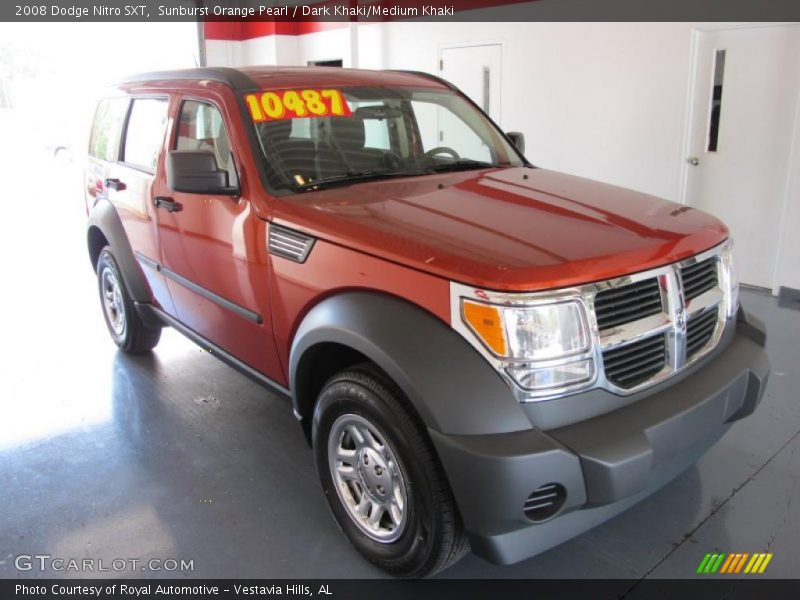 Sunburst Orange Pearl / Dark Khaki/Medium Khaki 2008 Dodge Nitro SXT