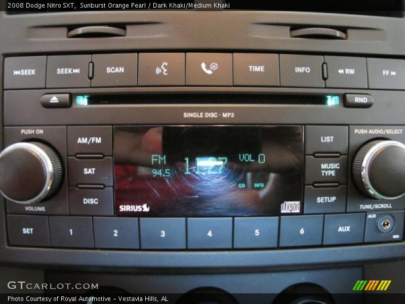Sunburst Orange Pearl / Dark Khaki/Medium Khaki 2008 Dodge Nitro SXT