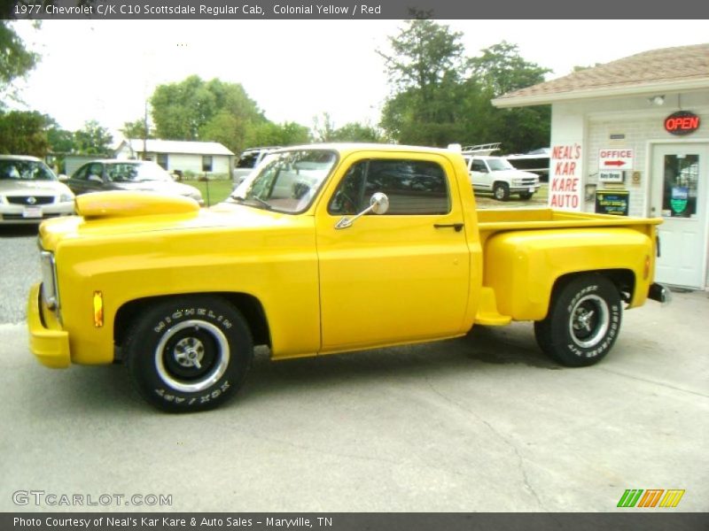 Colonial Yellow / Red 1977 Chevrolet C/K C10 Scottsdale Regular Cab