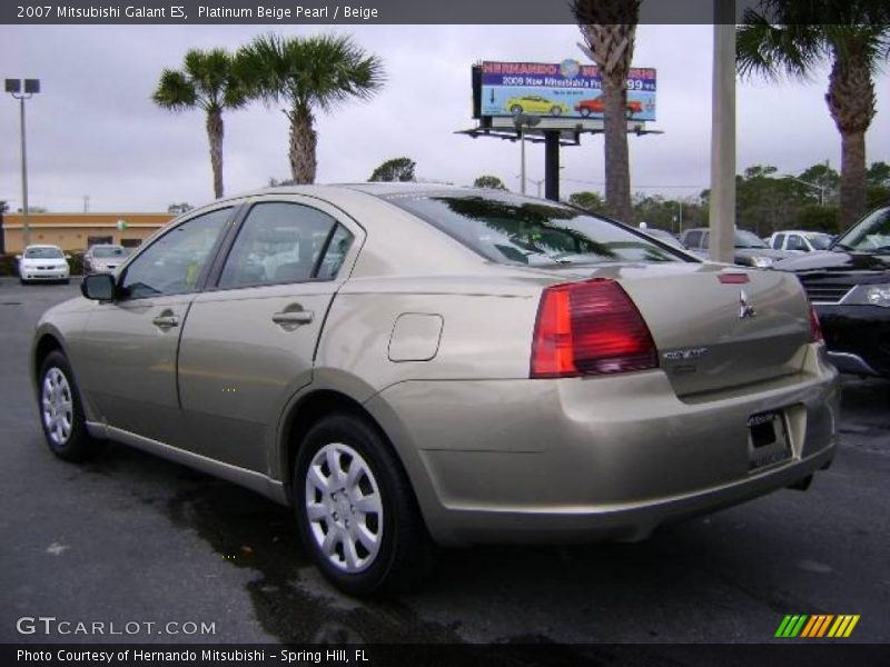 Platinum Beige Pearl / Beige 2007 Mitsubishi Galant ES