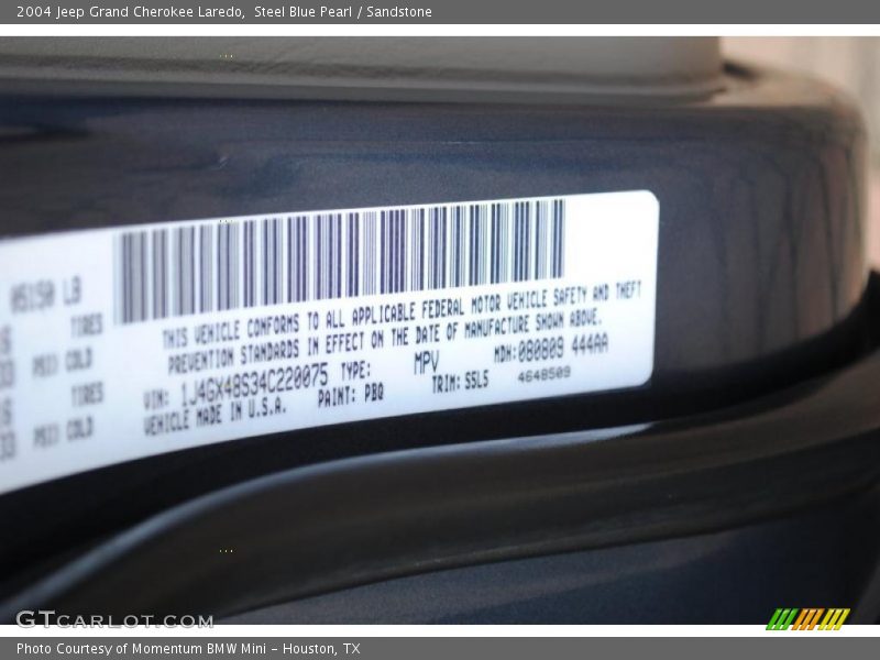 Steel Blue Pearl / Sandstone 2004 Jeep Grand Cherokee Laredo