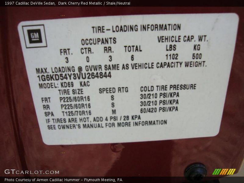 Dark Cherry Red Metallic / Shale/Neutral 1997 Cadillac DeVille Sedan