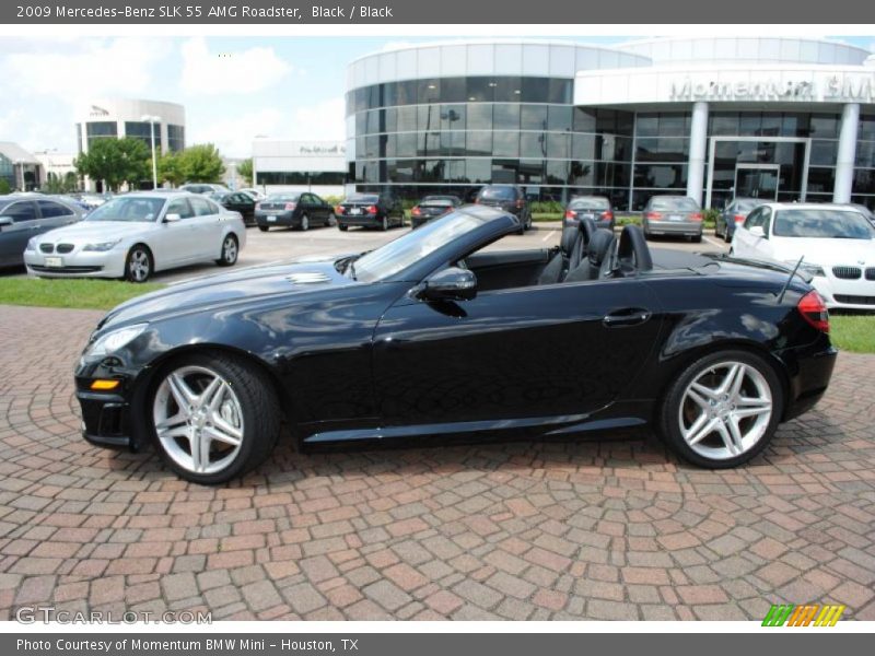 Black / Black 2009 Mercedes-Benz SLK 55 AMG Roadster