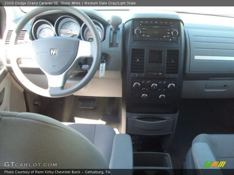 Stone White / Medium Slate Gray/Light Shale 2009 Dodge Grand Caravan SE