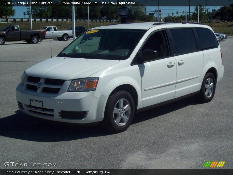 Stone White / Medium Slate Gray/Light Shale 2009 Dodge Grand Caravan SE