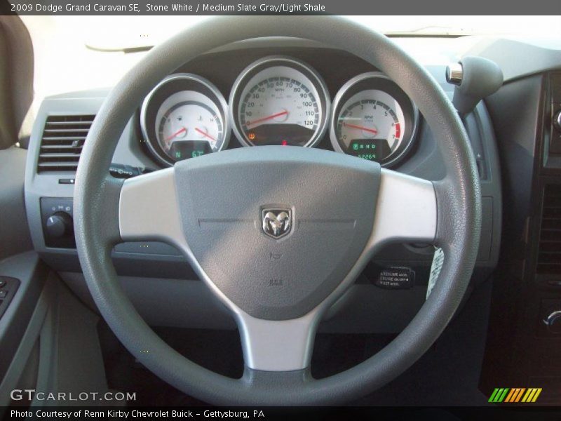 Stone White / Medium Slate Gray/Light Shale 2009 Dodge Grand Caravan SE