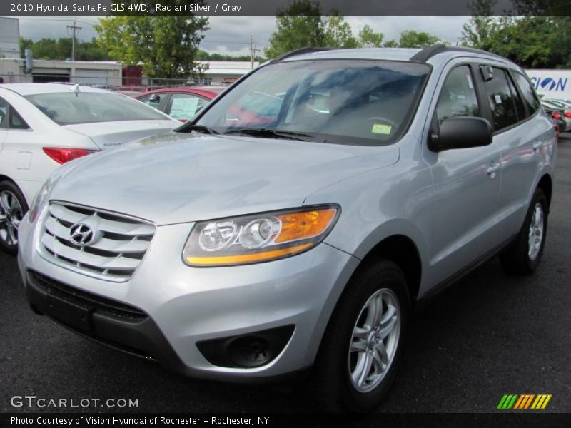 Radiant Silver / Gray 2010 Hyundai Santa Fe GLS 4WD