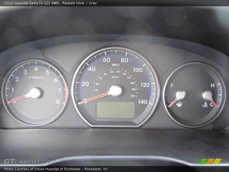 Radiant Silver / Gray 2010 Hyundai Santa Fe GLS 4WD