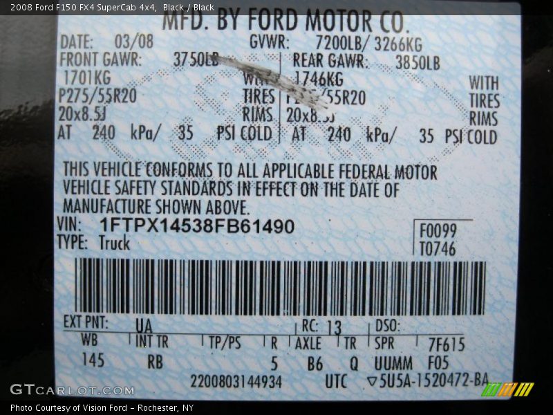 Black / Black 2008 Ford F150 FX4 SuperCab 4x4