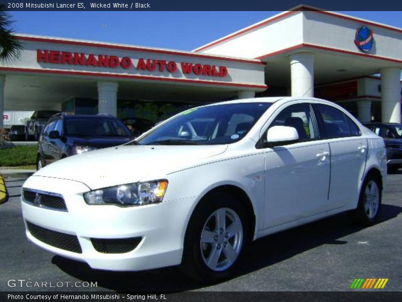 Wicked White / Black 2008 Mitsubishi Lancer ES
