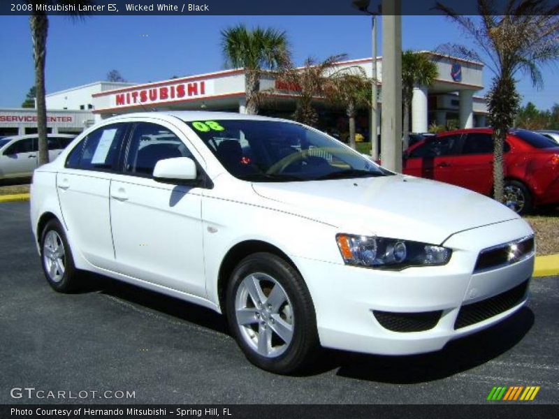 Wicked White / Black 2008 Mitsubishi Lancer ES