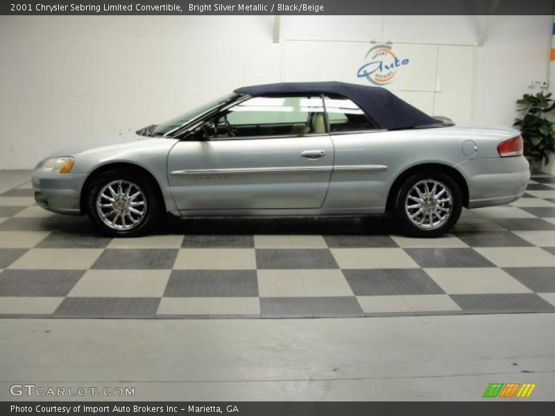 Bright Silver Metallic / Black/Beige 2001 Chrysler Sebring Limited Convertible