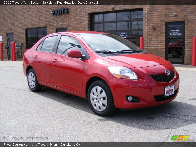 Barcelona Red Metallic / Dark Charcoal 2010 Toyota Yaris Sedan