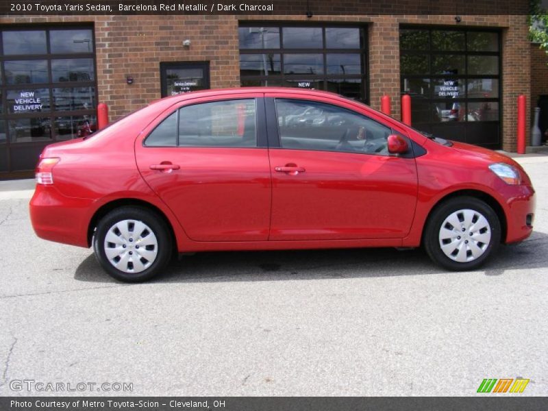 Barcelona Red Metallic / Dark Charcoal 2010 Toyota Yaris Sedan