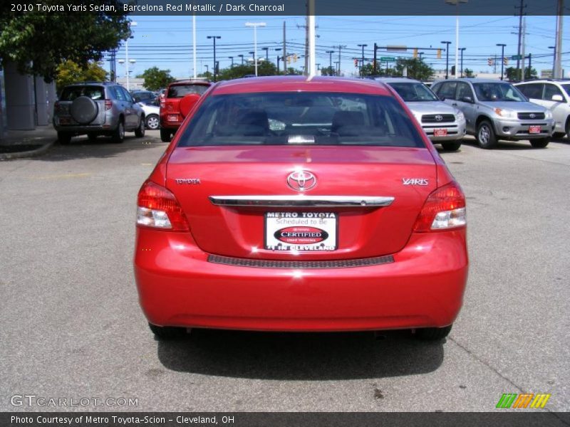 Barcelona Red Metallic / Dark Charcoal 2010 Toyota Yaris Sedan