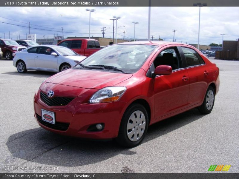 Barcelona Red Metallic / Dark Charcoal 2010 Toyota Yaris Sedan