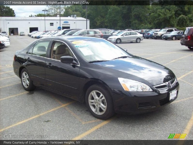 Nighthawk Black Pearl / Gray 2007 Honda Accord SE Sedan