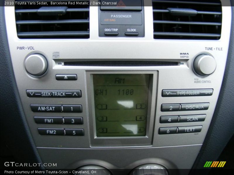 Barcelona Red Metallic / Dark Charcoal 2010 Toyota Yaris Sedan