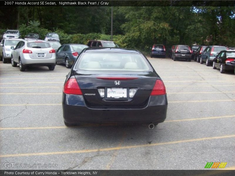 Nighthawk Black Pearl / Gray 2007 Honda Accord SE Sedan